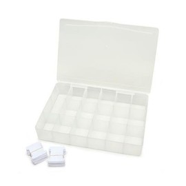 1 X Floss Organizer Storage Box With17 Compartments & 100 Bobbins, Clear, 10.5"