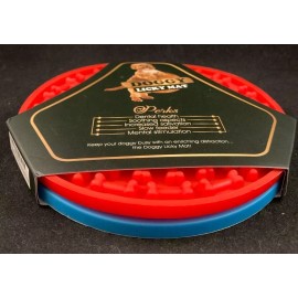 unbranded Doggy Licky Mat - 2 Pieces - Red & Blue - 5.9" Across - Suction Cups On Back