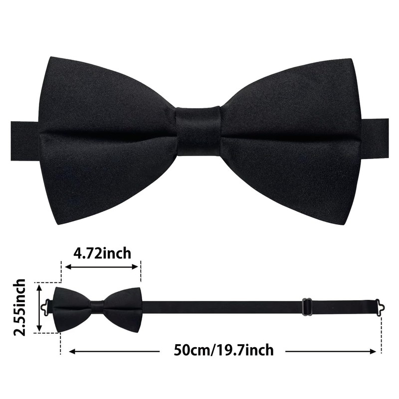 Guokoo Bow Ties for Men Solid Color Bow Tie Pre-Tied
