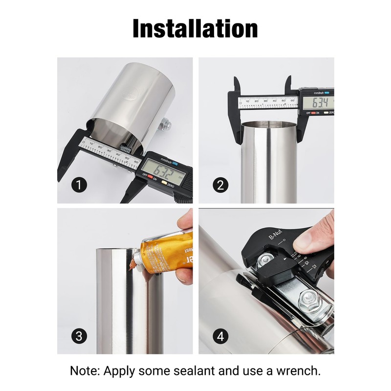 EVIL ENERGY 2.75 Inch Exhaust Clamp,2 3/4" Butt Joint Band