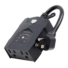 UltraPro Outdoor Dusk-to-Dawn Sensor, Dual Outlet Light Timer, 8/6/4/2hr Countdown, Weather-Resistant, Seasonal Lights Timer, Black, 70386