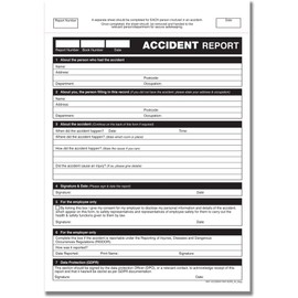 Cherry Printers GDPR Compliant Accident Report Book A5 | 50 Accident Forms | RIDDOR + HSE Compliant | Perforated for Easy Removal | 80gsm Paper | Stitched at Head | Made in UK | **4 Pack**