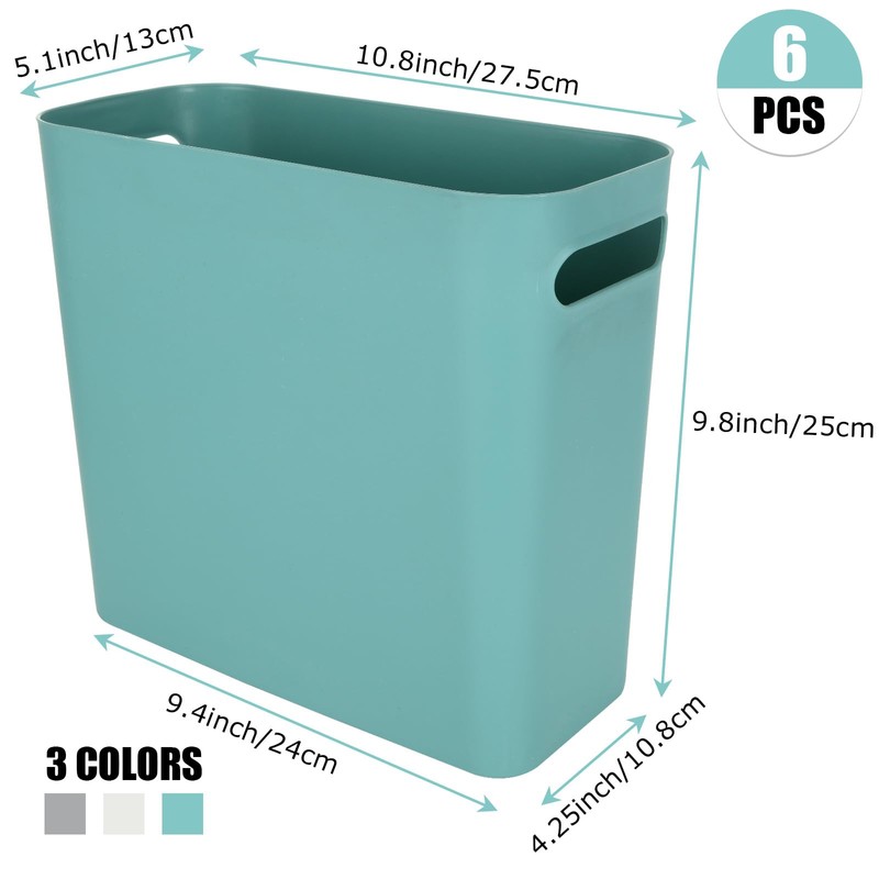 ZOFORTY 2.3 Gallon Small Trash Can 6 Pack Slim Waste