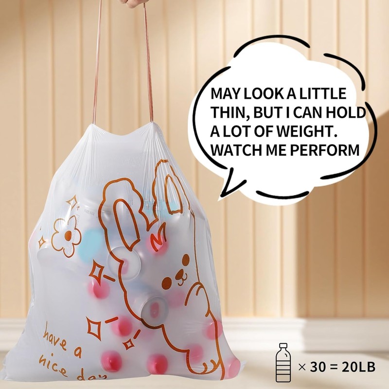 30-Pack 4 Gallon (15L) Panda Print Bin Liners | Colourful