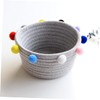 Kisangel 1Pc Cotton Rope Woven Storage Basket Soft Gray Yarn