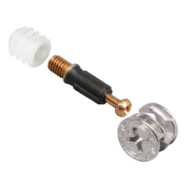 Jamiikury 10 Sets Furniture Cam Lock Fasteners, 3-in-1 Cam Locks for Furniture, Cam Lock Fittings Cam Connector Furniture Replacement Parts, 1-1/4" / 32mm Dowel with Black Plastic Sleeve