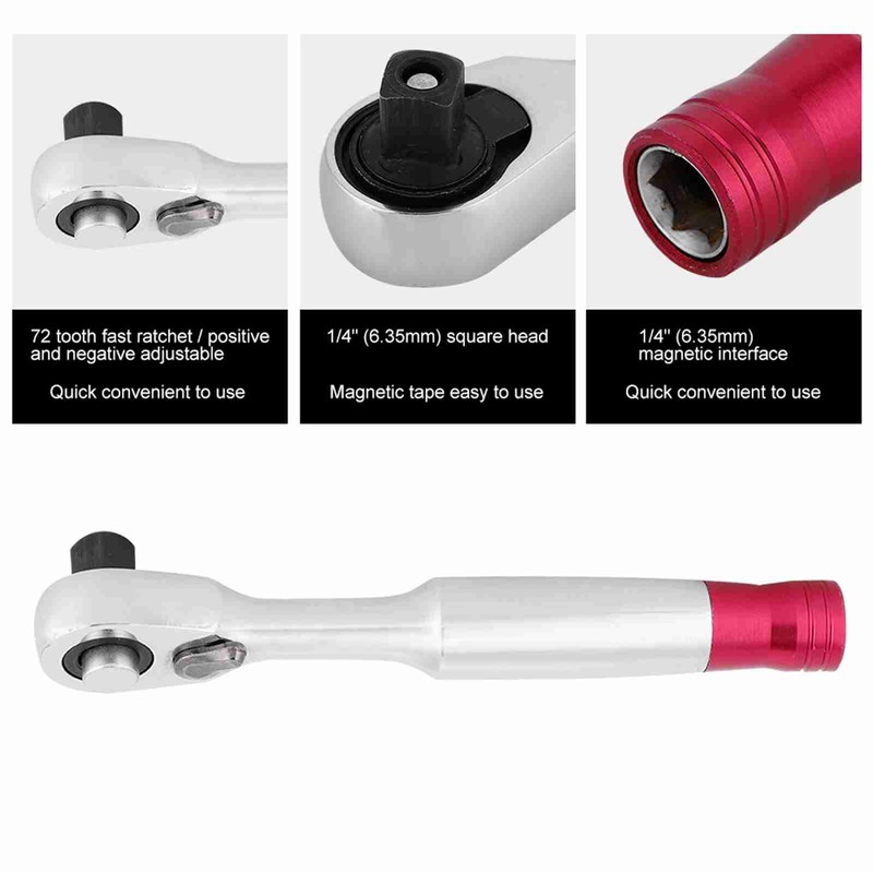 Mini 1/4 Inch Rachet Wrench Set Repair Tool For Vehicle
