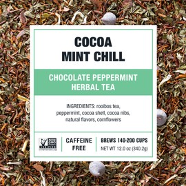 Tiesta Tea - Cocoa Mint Chill Loose Leaf Tea | Chocolate Peppermint Herbal Rooibos Blend | Non-Caffeinated | Hot or Iced | Makes Up to 200 Cups | Resealable Bulk Pouch | 12 Ounce