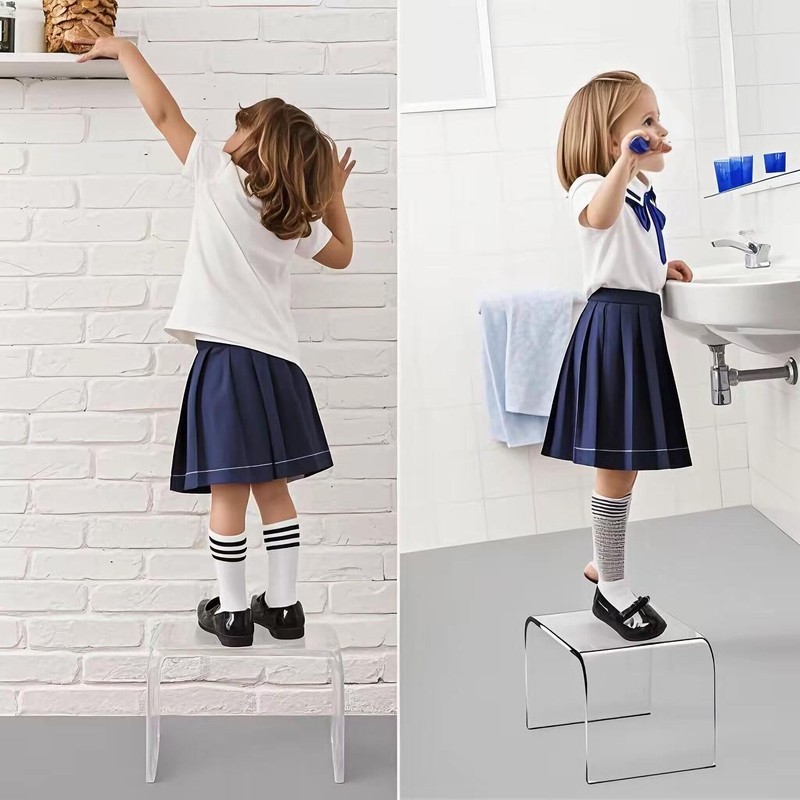 Acrylic Kids' Step Stool – Small Footstool for Bathroom, Kitchen