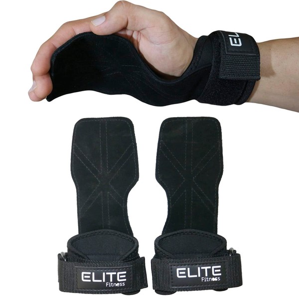 Elite Fitness Calleras de Cuero para Gimnasio, Protectores de Mano