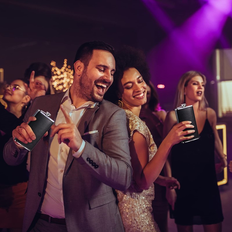 GENNISSY 12 OZ Hip Flask - Classic Silver Stainless Steel