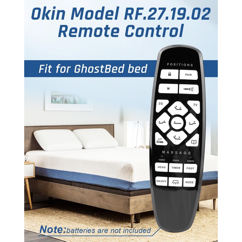 Adjustable Bed Remote Control RF.27.19.02 Fit for GhostBed Bed (Without