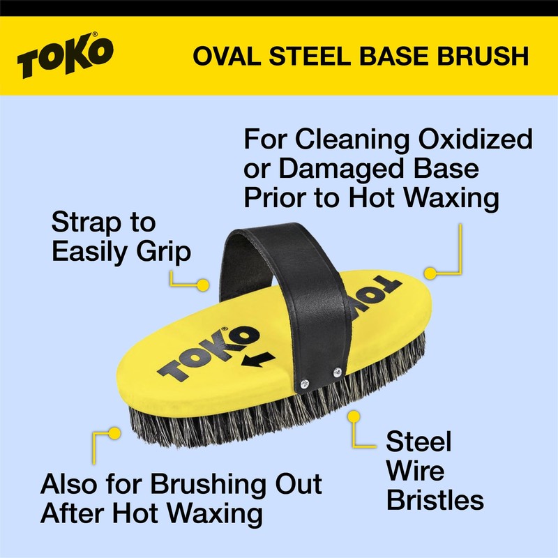 TOKO Ski Snowboard Oval Waxing Brush 25mm Steel Wire Bush