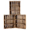Set of 2 Shallow, Flamed Box Shelves with 3 Compartments
