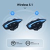 Retevis EZTalk 3A Motorcycle Helmet Headset, 5.1 Wireless Helmet with