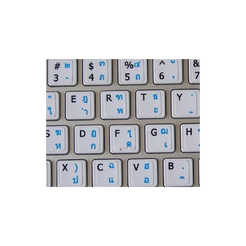 MAC ENGLISH-THAI KEYBOARD STICKERS ON WHITE BACKGROUND