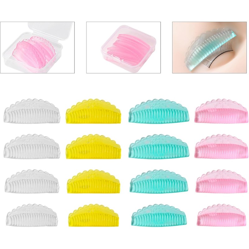 4 pares de herramientas para permanente de pestañas, Transparent Eye
