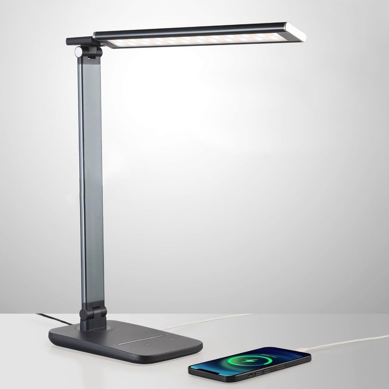 PALANJA Foldable LED Desk Lamp with Timer, Adjustable Arm, Touch