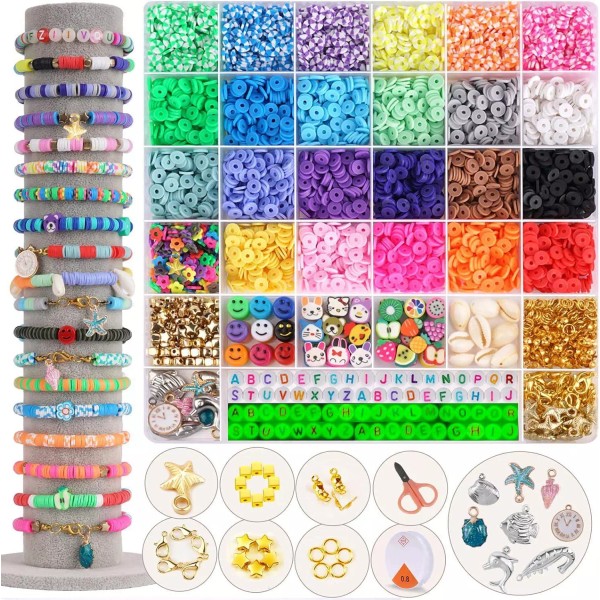 Unbranded 6100 Pcs Clay Beads Bracelet Making Kit 24 Colors