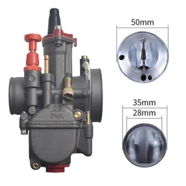 PWK 28mm Carburetor w/Air filter Throttle Assembly kit for Predator 212cc 224cc 196cc for Coleman CT200U-EX CT200U BT200X Mini Bike Baja Warrior MB200 KT196 GX160 6.5hp Engine Go kart Red
