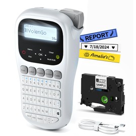 Label Maker Machine, H1100 Label Printer Handheld Portable Label Maker with Backlit LCD One-Touch Key, Inkless Labeling Machine with 12mm Laminated-Tape, Label Makers for Office Home Use
