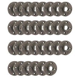 3/4" Floor Flange, Home TZH 30 Pack Malleable iron Pipe Flange for Industrial vintage style, Flanges with Threaded Hole for DIY Project/Furniture/Shelving Decoration (30, 3/4 Inch)