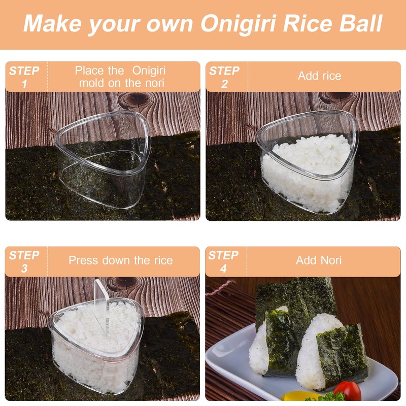 2PCS Large Clear Onigiri Rice Ball Mold Makers,Triangle Rice Ball