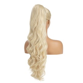 Long Wavy Synthetic Hair Extensions, 26 Inches, Natural Appearance, High Temperature Fiber, For Daily/Party Use (Beach Blonde)