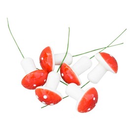 PRETYZOOM Christmas Mini Foam Mushroom Miniatures Xmas Tree Hanging Mushroom Ornament DIY Artificial Mushroom Plant Craft for Garden Bonsai Micro Landscape Party Flower Pots Xmas Party Decor 12PCS