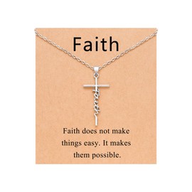 UNGENT THEM Silver Cross Necklace for Women Faith Based Christian Christmas Birthday Religious Jewelry Spiritual Gifts for Women Teen Girls