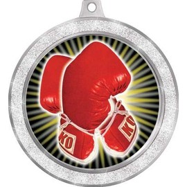 Boxing Medal, 2 1/2" Silver Glitter Boxing Glove Medals, Great Boxing Awards 10 Pack Prime