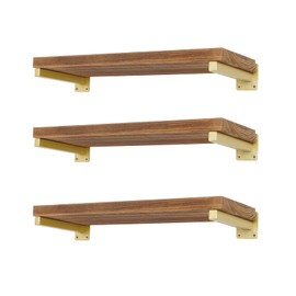 EZYDECOR 6 Pcs Gold Shelf Brackets Heavy Duty Brackets for Shelves 6 Inch