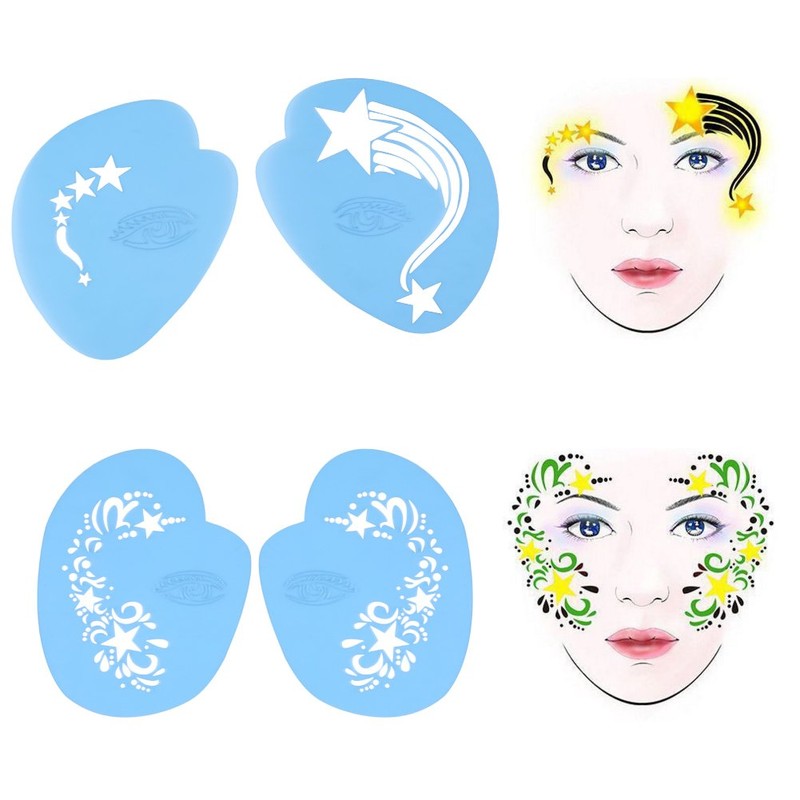 7 Styles/Set Reusable DIY Face Painting Makeup Stencil Body Painting