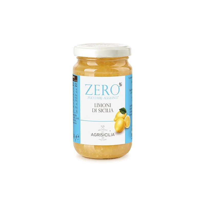 Agrisicilia Zero% Zuccheri Limoni di Sicilia, 240g Pochi Carboidrati