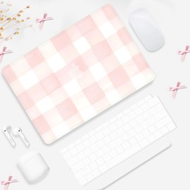 Seorsok Compatible with MacBook Air 13 Inch Case 2022 2021 2020-2018 Release A1932 A2179 M1 A2337,Cute Pink Retro Checkered Aesthetic Plastic Hard Case with Transparent Keyboard Cover,Pink Checkered