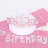 Jaciya 8th Birthday Crown & Sash Pink Birthday Decorations