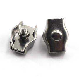 M5 Wire Rope Clip Clamp 304 Stainless Steel Cable clip （Pack of 20）