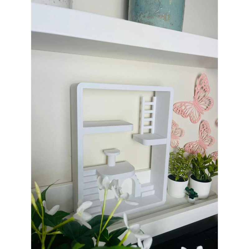 Smiski White Smiski House Display | Mini Figure Shelf Stand