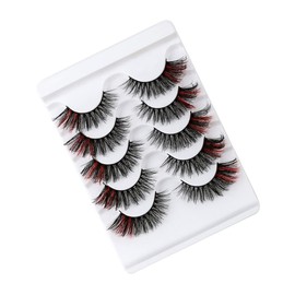 FOMIYES 5 Pairs Fake Eyelashes Hybrid Eyelashes Lash Kit Color Eyelashes Women False Eye Lashes Magnetic Eyelashes Kit False Lashes Makeup False Eyelashes Imitation Natural 3d
