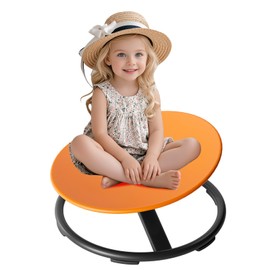 Spinning Chair for Kids, Sensory Integration Training Swivel Chair for Children with Autism & ADHD,for Balance & Body Coordination Training, Orange Round