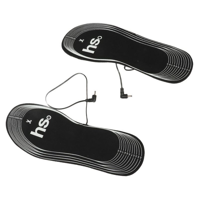 1Pair Heated Insoles Electric Insoles 4.5V Battery Powered Soft Carbon