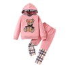 Ayzozuy Toddler Kid Girl Clothes Bear Print Drop Shoulder Hoodie