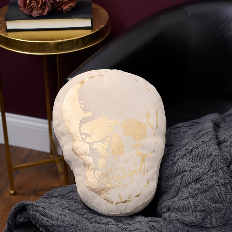 Primitives by Kathy Shaped Skull Decorative Throw Pillow