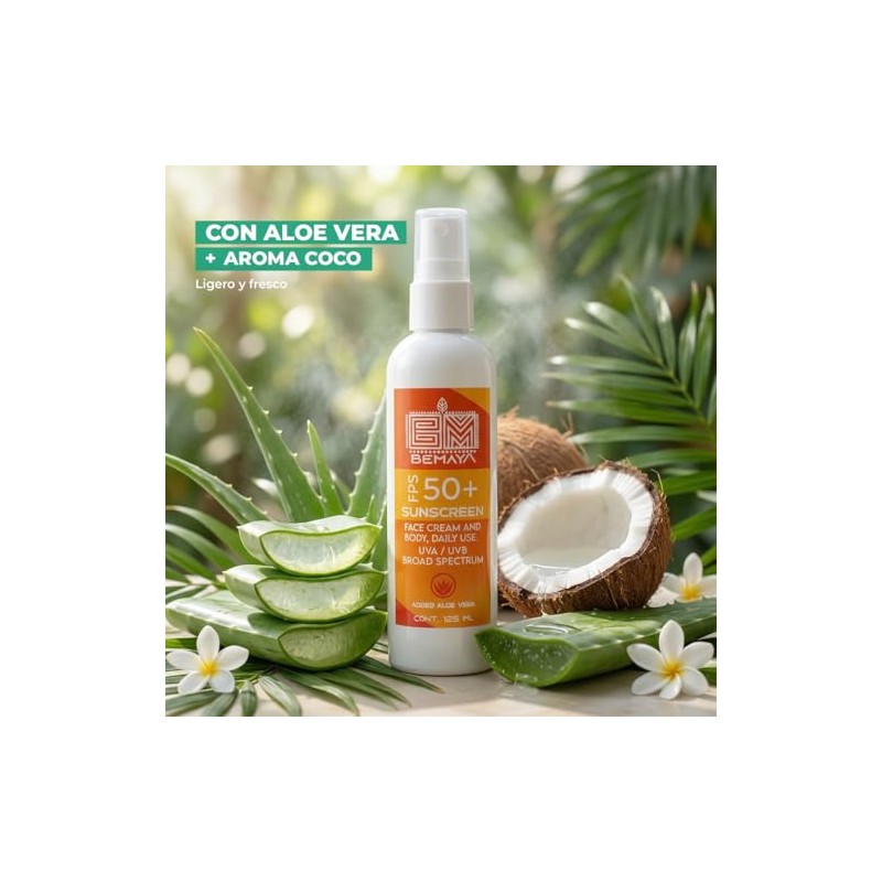 Protector Solar Mineral Coco FPS 50+ | Bloqueador Corporal UVA/UVB