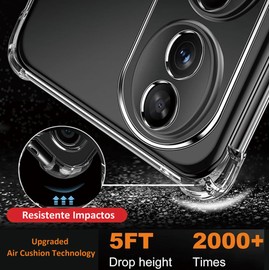USTIYA Funda para Honor 90 5G Case Uso Rudo Bumper,Shock-Absorción TPU Transparente Carcasa con Cuatro Esquinas Espesamiento