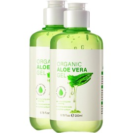 2PC Gel de aloe vera puro, gel hidratante natural de aloe vera, hidratante diario para el rostro, el cabello y el cuerpo, calmante y nutritivo, cuidado después del sol