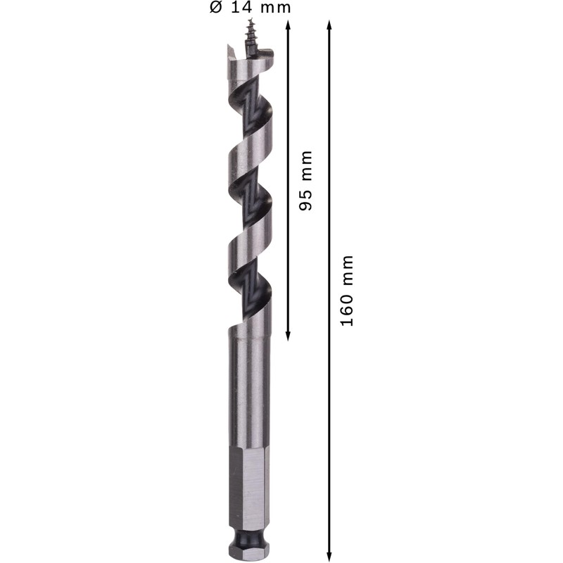 Bosch 1x PRO Wood Auger Bit (for Softwood, Hardwood, Ø