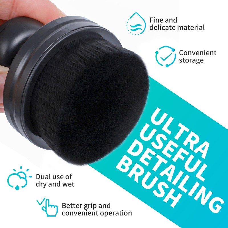 IPELY Tire Shine Brush, Tire Dressing Brush with Storage Base,