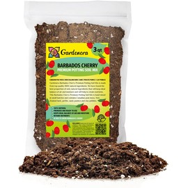 Gardenera Barbados Cherry Plant Potting Mix - Proven Formula for Thriving Cherry Plants - Enhances Fruiting Potential and Vigorous Growth - 3 Quart
