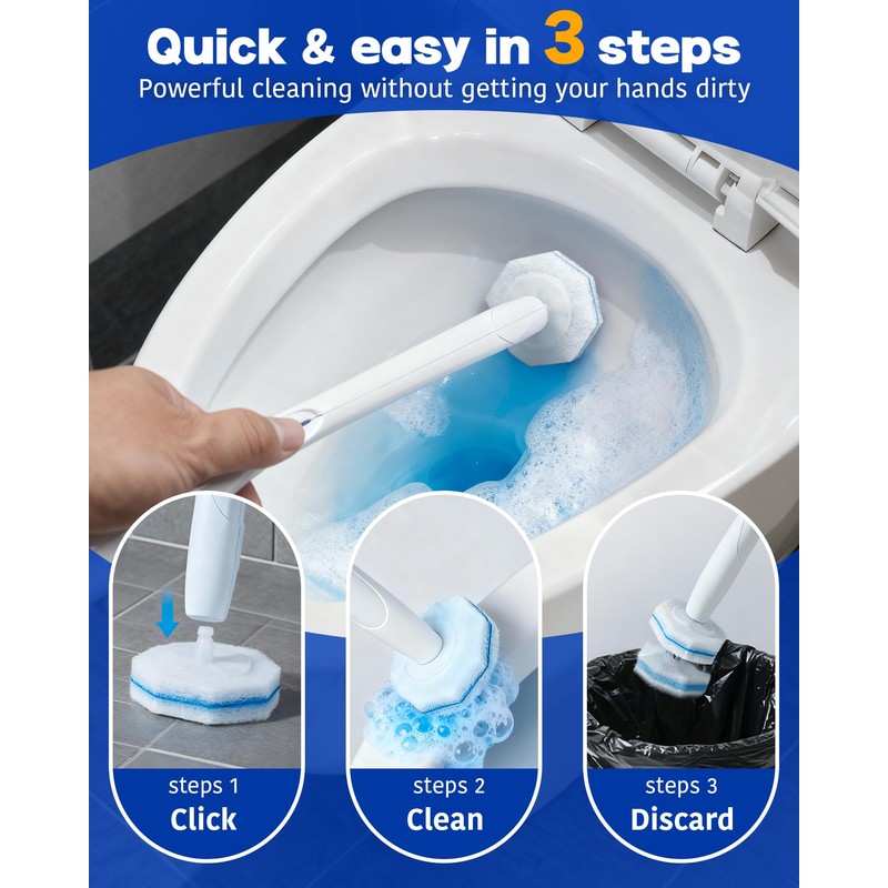 60 Pack Toilet Wand Refills Compatible with Clorox Toilet Brushes,